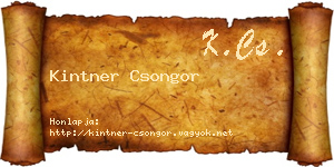 Kintner Csongor névjegykártya